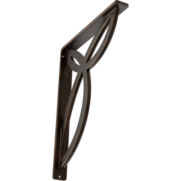 Ekena Millwork Versailles Wrought Iron Bracket, (Single center brace), Antiqued Bronze 1 1/2"W x 10"D x 12"H BKTM01X10X12SVEABZ - main